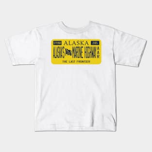 Alaska's Marine Highway All-American Road license plate Kids T-Shirt